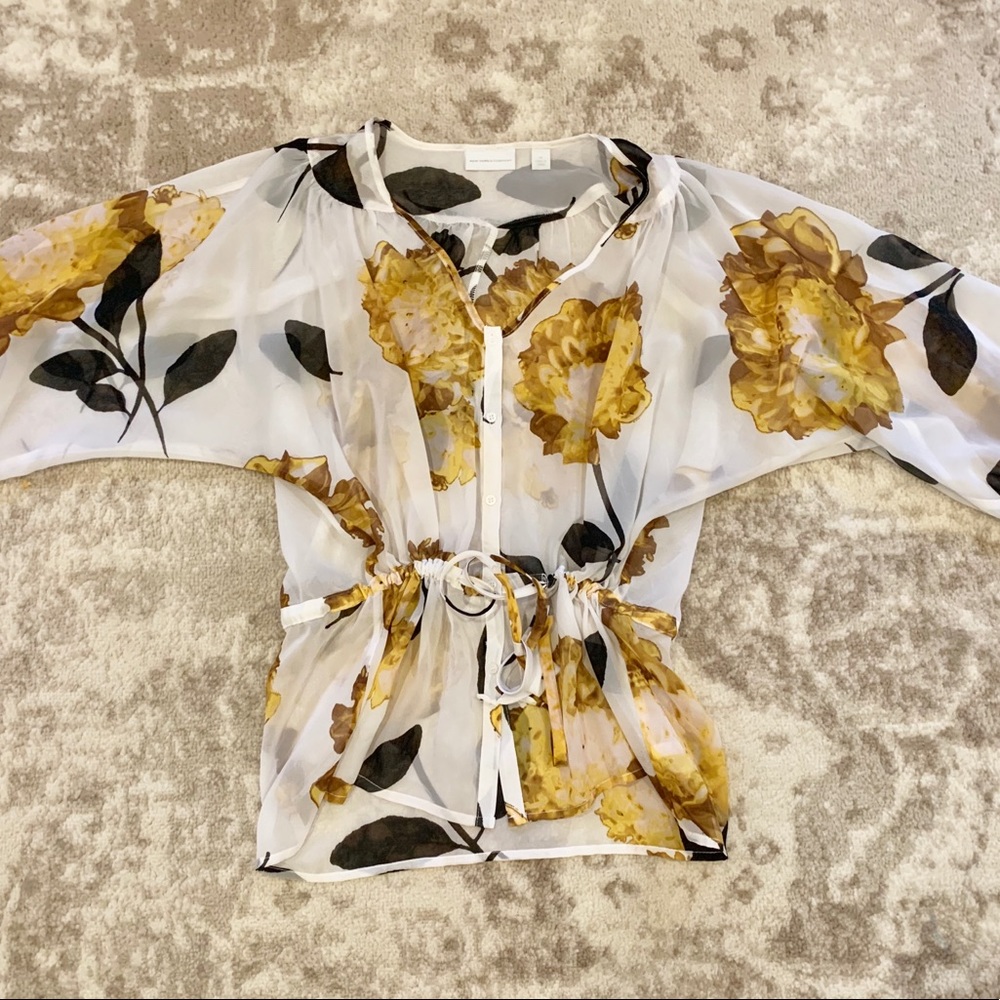 New York & Co Sheer Blouse XS